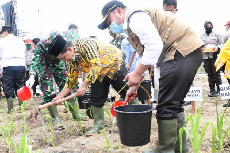 Bersama Wagubri dan Kapolda, Bupati Kampar Launching Program Kampung Tangguh Nusantara