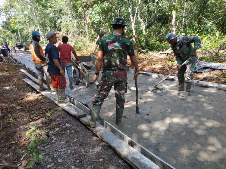 Pelaksanaan TMMD di Desa Tamiang TMMD ke 108 oleh DANSATGAS  Dipimpin Tarman Sugianto