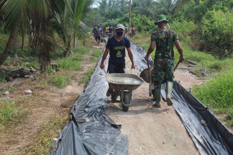 Satgas TMMD Ke 111 Kodim 0314/Inhil Geber Pekerjaan Jalan Yakub 2