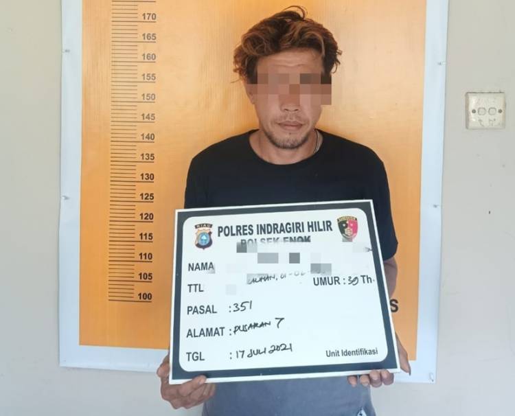 Seorang Pria di Enok Diamankan Polisi karena Aniaya Seorang Kakek Hingga Babak Belur