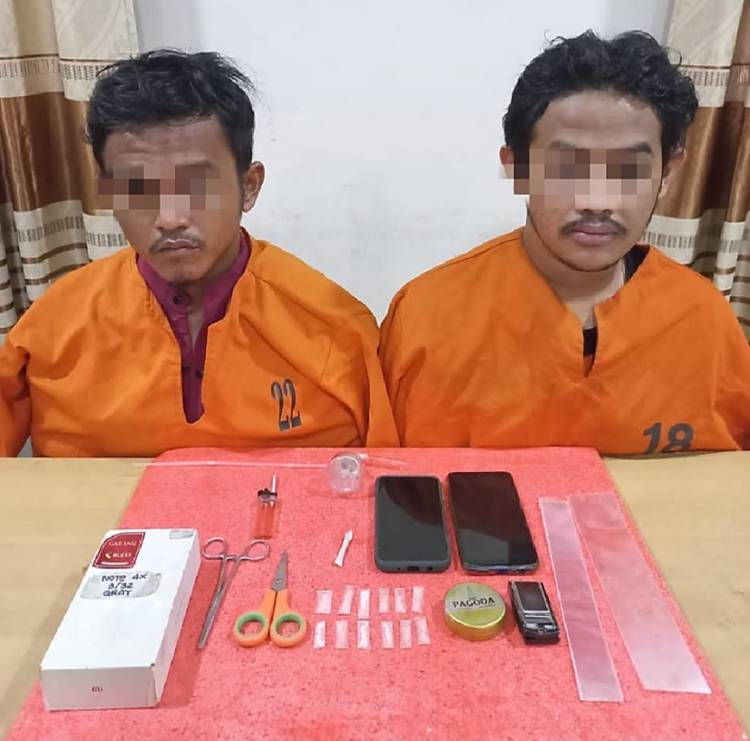 Satnarkoba Polres Inhil Kembali Mengamankan Dua Pemuda Tembilahan Terduga Pelaku TP Narkotika
