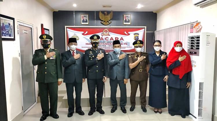Polres Inhil Gelar Upacara HUT Bhayangkara ke-75 secara Virtual yang Dipimpin Langsung oleh Presiden Jokowi