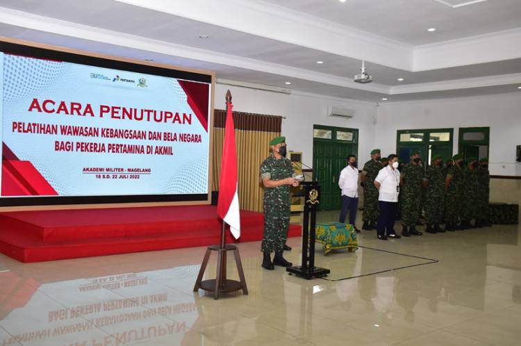 Brigjen TNI Erwin Djatniko Tutup Pelatihan Bela Negara bagi Pekerja Pertamina Tahun 2022