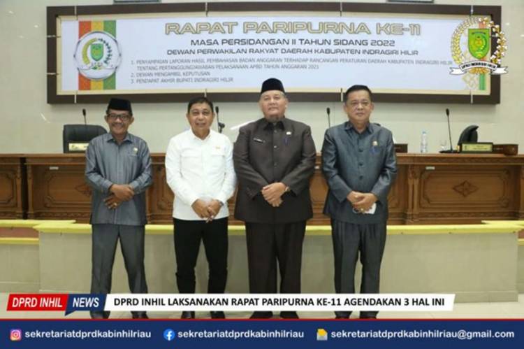 DPRD Inhil Laksanakan Rapat Paripurna ke-11, Agendakan 3 Hal Ini