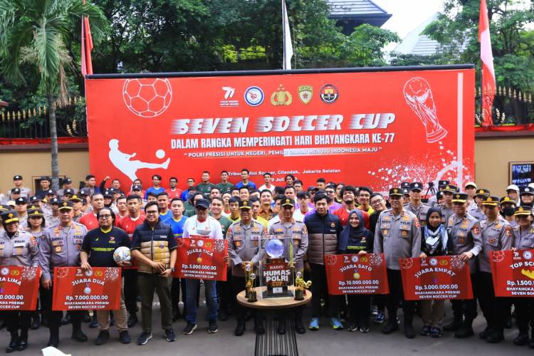 Wujudkan Pemilu Damai 2024, Polri Bersama Wartawan Gelar Bhayangkara Presisi Seven Soccer Cup