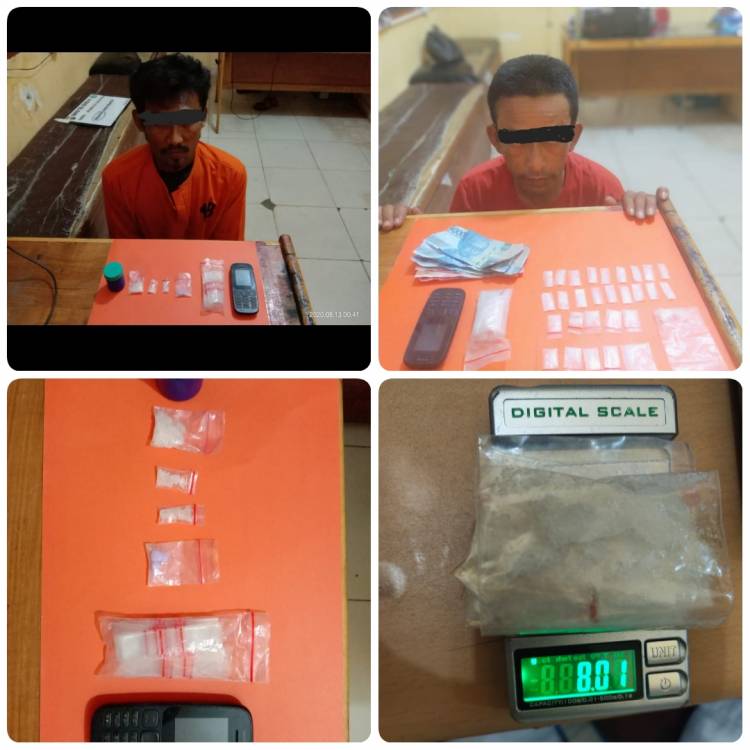 Dua Pengedar Shabu, di Tangkap Tim Opsnal Resnarkoba Polres Pelalawan pada Hari yang Sama 