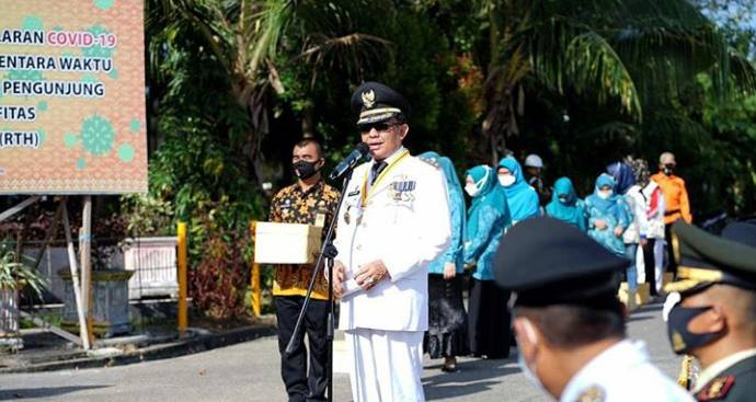 Bupati HM Wardan Resmikan Pencanangan Gebrak Masker TP-PKK Kabupaten Inhil 