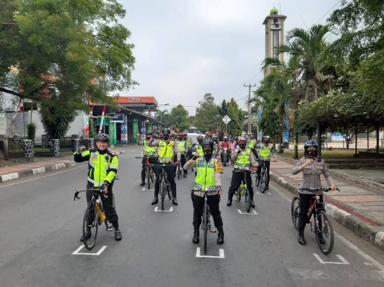 Patroli Bersepeda Kapolres Banjar, Imbauan Protokol Kesehatan.