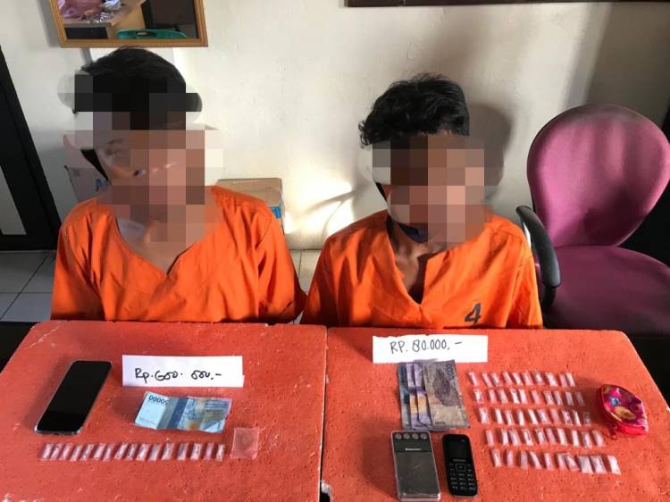 Di HUT RI Yang Ke 75 Polres Inhil Ciduk 2 Pelaku Terduga Tindak Pidana Narkotika Jenis Shabu