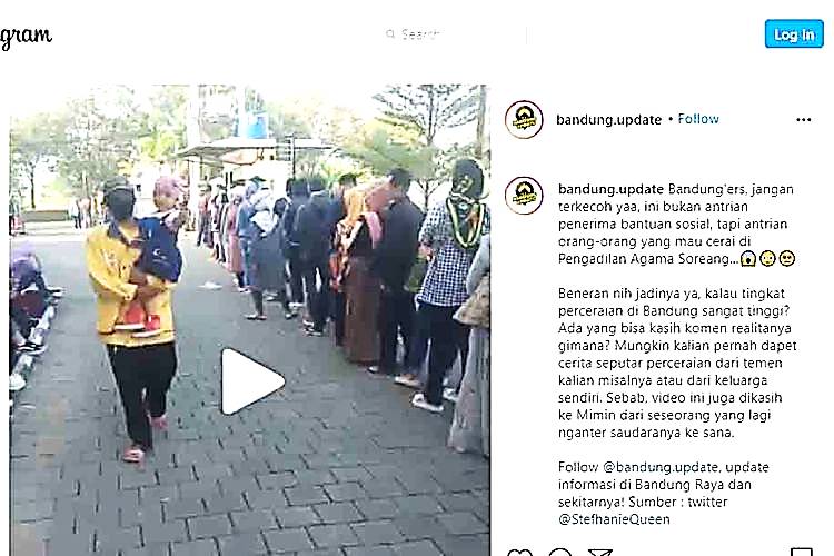 Viral, Antrean Orang Mau Cerai di Pengadilan Agama Bandung  &lsquo;kayak&rsquo; Ngantre Sembako