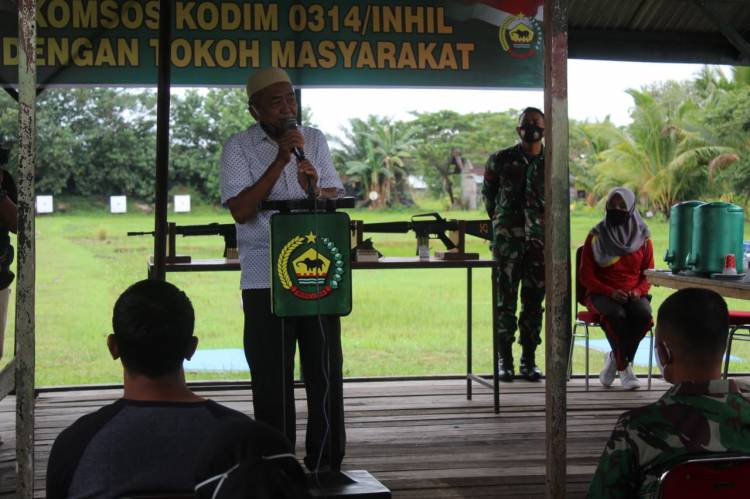 Kodim 0314/Inhil Komsos Bersama Tokoh Masyarakat dan Tokoh Agama