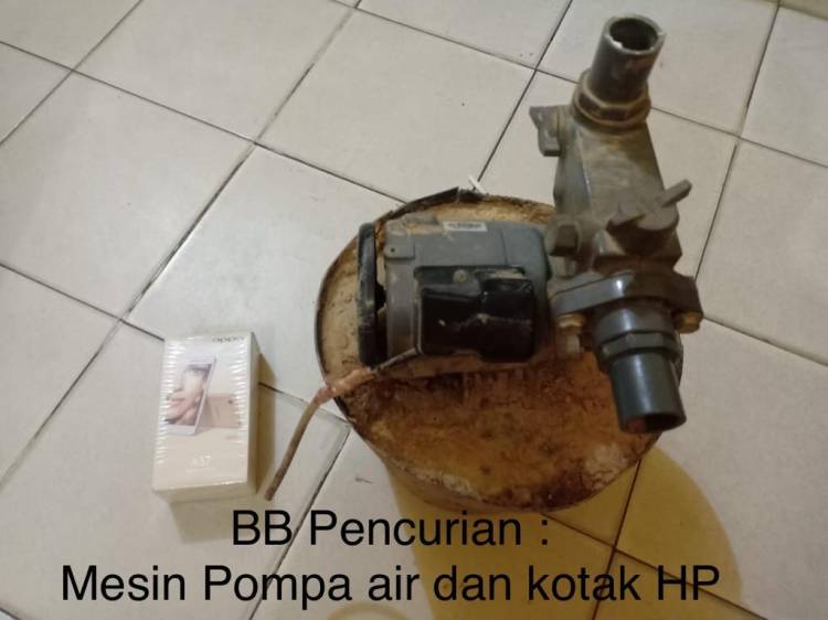 Curi Mesin Pompa Air dan Handphone, Buruh ini Diamankan Polisi