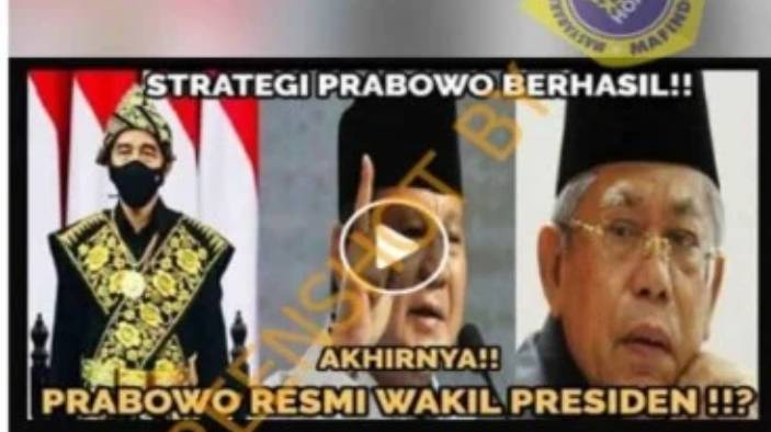 Strategi Berhasil, Prabowo Jadi Wakil Presiden, Cek Faktanya