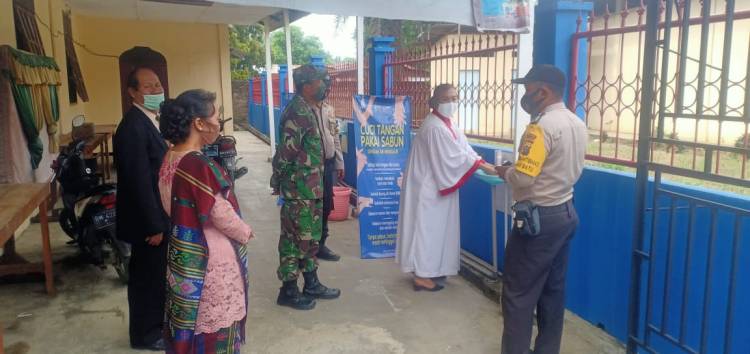 Polsek Bagan Sinembah Bersama Koramil Sosialisasikan Adaptasi Kebiasaan Baru Ke Rumah Ibadah