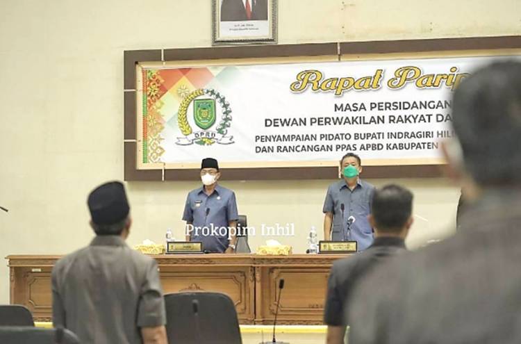 Bupati Inhil Sampaikan Pidato Pengantar Penyerahan Rancangan KUA dan PPAS APBD Inhil TA 2022