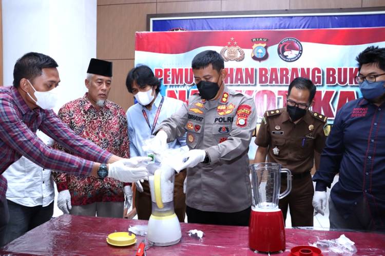 Polres Inhil Musnahkan BB Tindak Pidana Narkotika