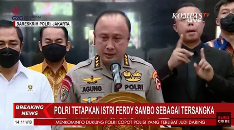 BREAKING NEWS: Istri Irjen Ferdy Sambo Ditetapkan sebagai Tersangka Kasus Kematian Brigadir J