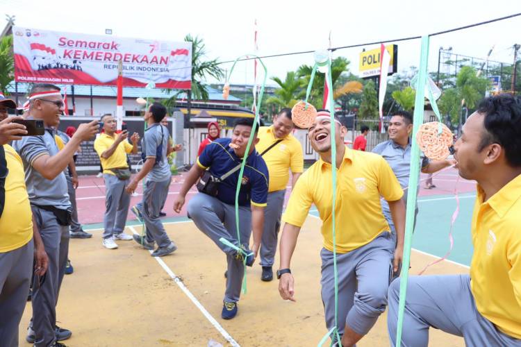 Polres Indragiri Hilir Gelar Olahraga bersama Semarak Kemerdekaan Sambut HUT RI Ke-78