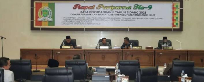 Paripurna Ke 9 Masa Sidang II Tahun 2023 DPRD Inhil Mengambil Keputusan APBD