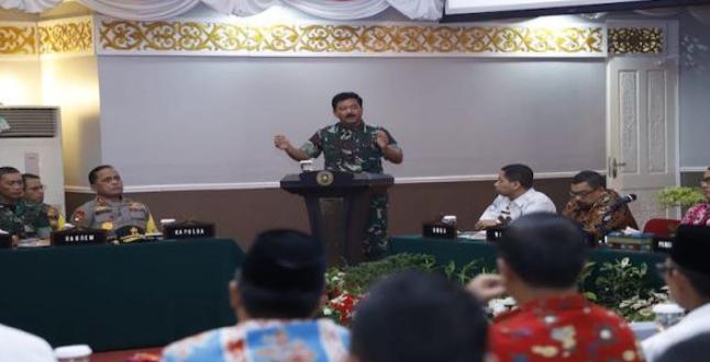 Pimpin Rakor Penanggulangan dan Pencegahan Karhutla di Riau, Begini Pesan Panglima TNI