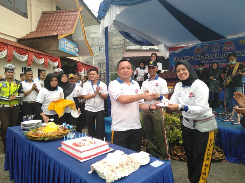 Ulang Tahun Polantas Ke 64,Polres Inhil adakan Olah Raga Bersama dan Syukuran.