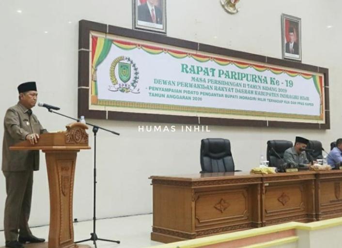 Wakil Bupati Indragiri Hilir Menyampaikan KUA PPAS dan PPAS dan RAPBD 2020