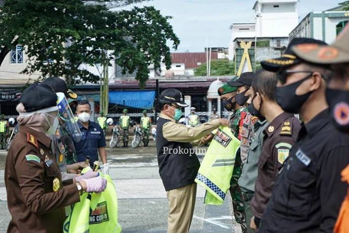 Bupati Inhil HM.Wardan Pimpin Apel Satgas Percepatan Penanganan Covid-19.