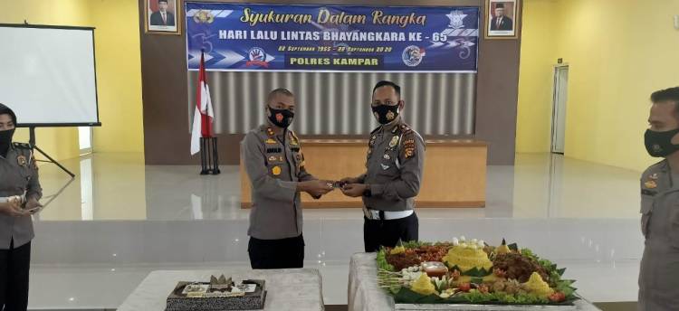 Dalam Rangka HUT ke-65 Hari Lalu Lintas Bhayangkara, Polres Kampar Gelar Acara Syukuran 