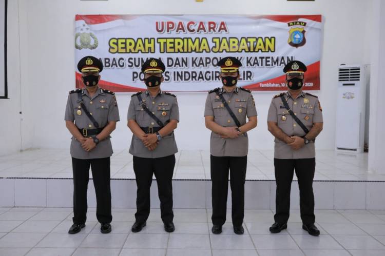 Sertijab Kabag Sumda dan Kapolsek Kateman Polres Inhil Berlangsung Khidmat dan Lancar