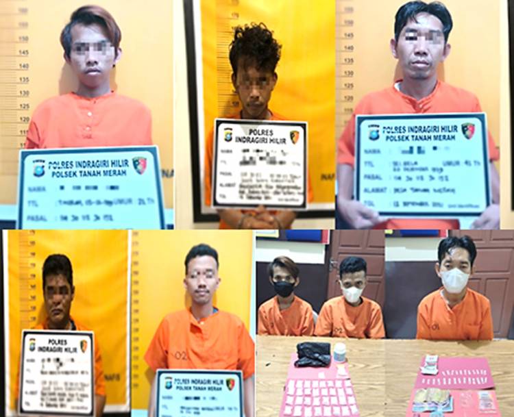 Polres Inhil Berhasil Ungkap Sindikat Narkotika dari Dua Wilayah, 5 Orang Ditangkap