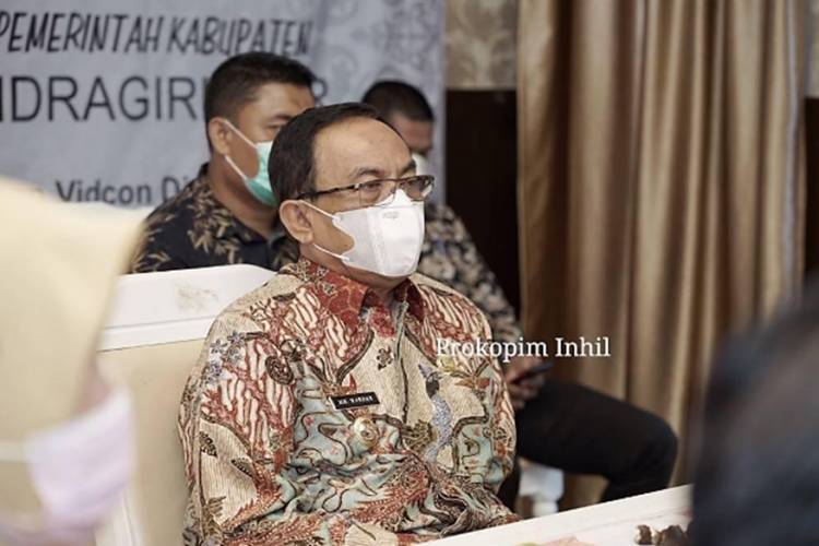 Bupati HM.Wardan Ikuti Penyerahan TPID Award Secara Virtual, Inhil Satu dari Tiga Daerah yang Jadi Indikator TPID