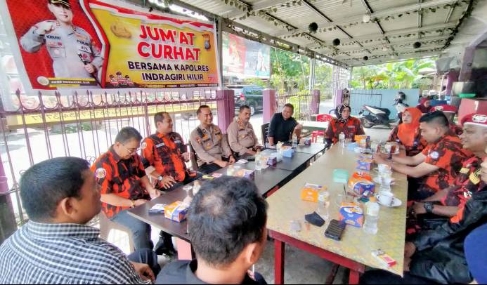 Jumat Curhat Polres Inhil Bersama Ormas Pemuda Pancasila