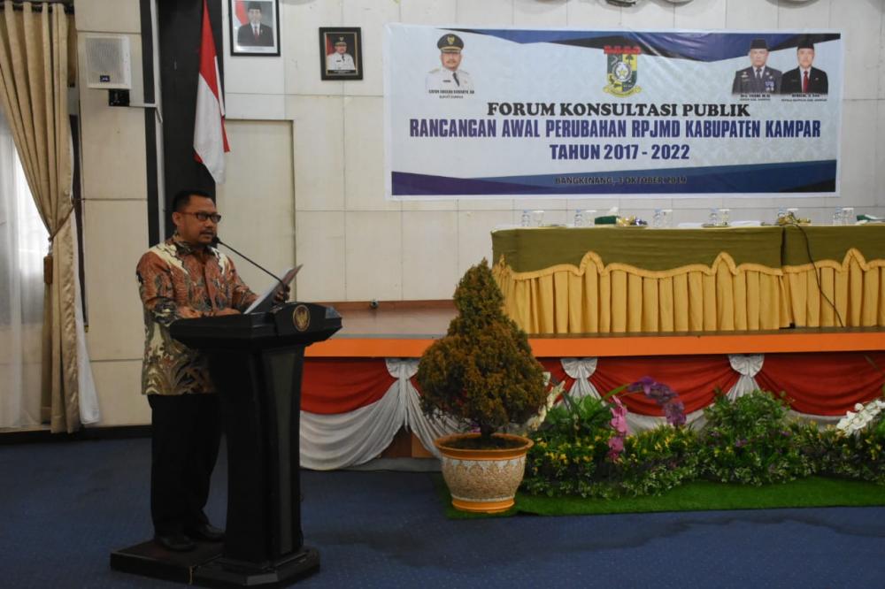 Bupati Kampar Berikan Teguran,Tidak Hadir Dalam Forum Konsultasi Publik Rancangan Awal RPJMD