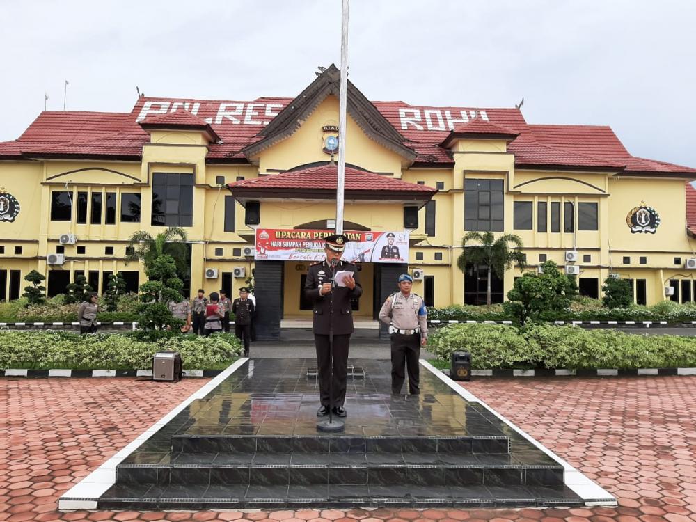 Polres Rohil Gelar Upacara Peringatan Hari Sumpah Pemuda Ke - 91, ini Amanat Menpora RI