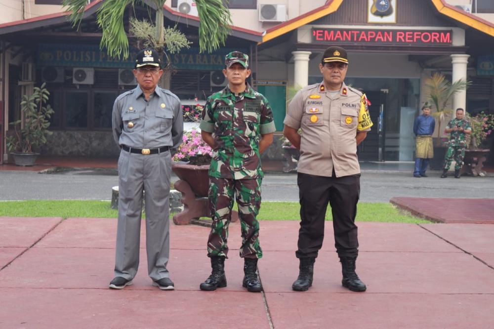 Kapolres Inhil AKBP Indra Duaman S.I.K Pimpin Apel Kesiapan Pelantikan Presiden dan Wakil Presiden RI