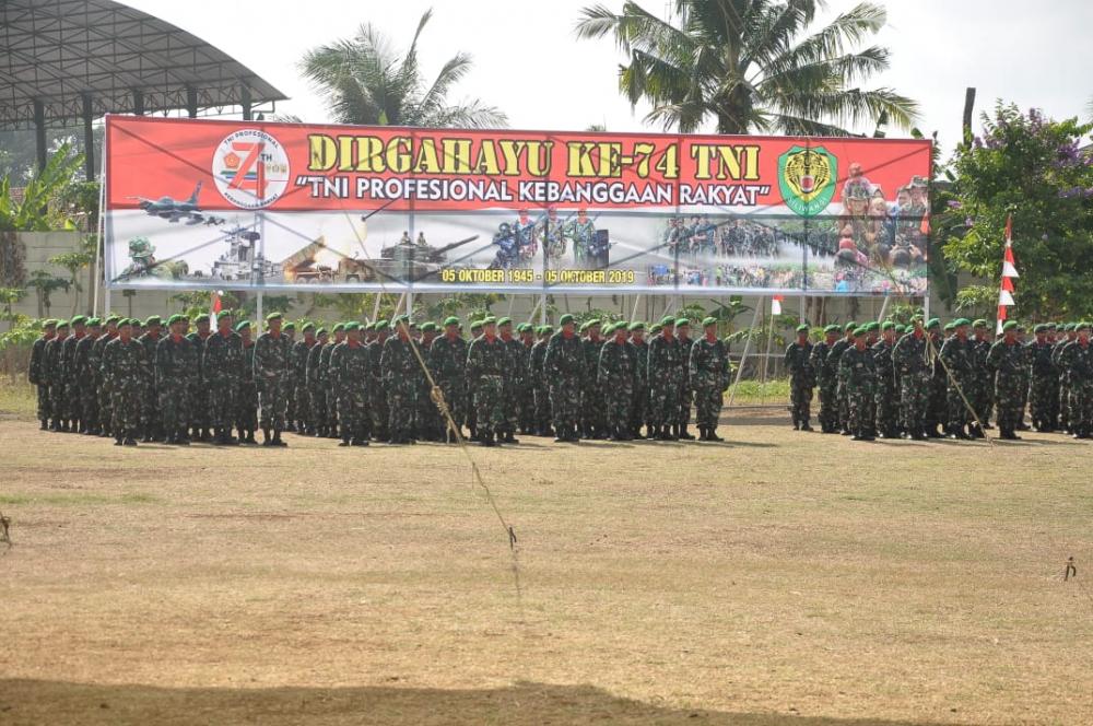Bupati Ciamis Pimpin Upacara HUT TNI Ke 74 Di Langensari
