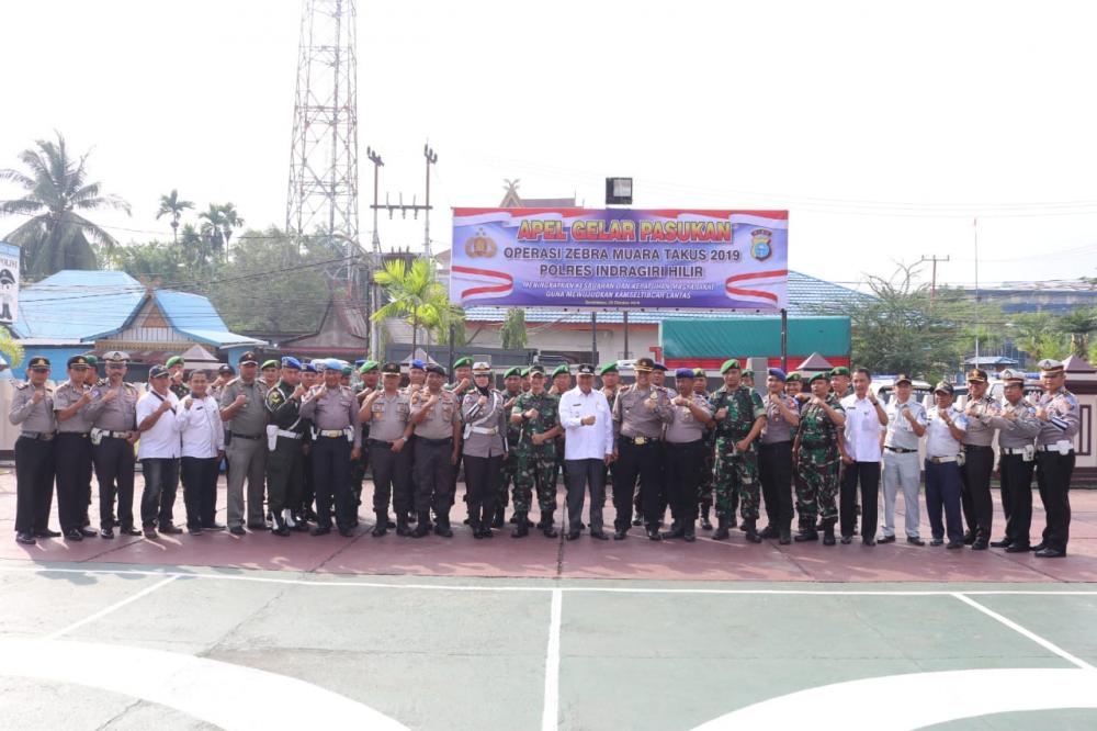 Polres Inhil  Laksanakan Apel Gelar Pasukan Operasi Zebra Muara Takus 2019