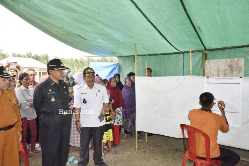 Bupati dan Wakil Bupati Pantau Pelaksanaan PILKADES Serentak TH 2019 Inhil 