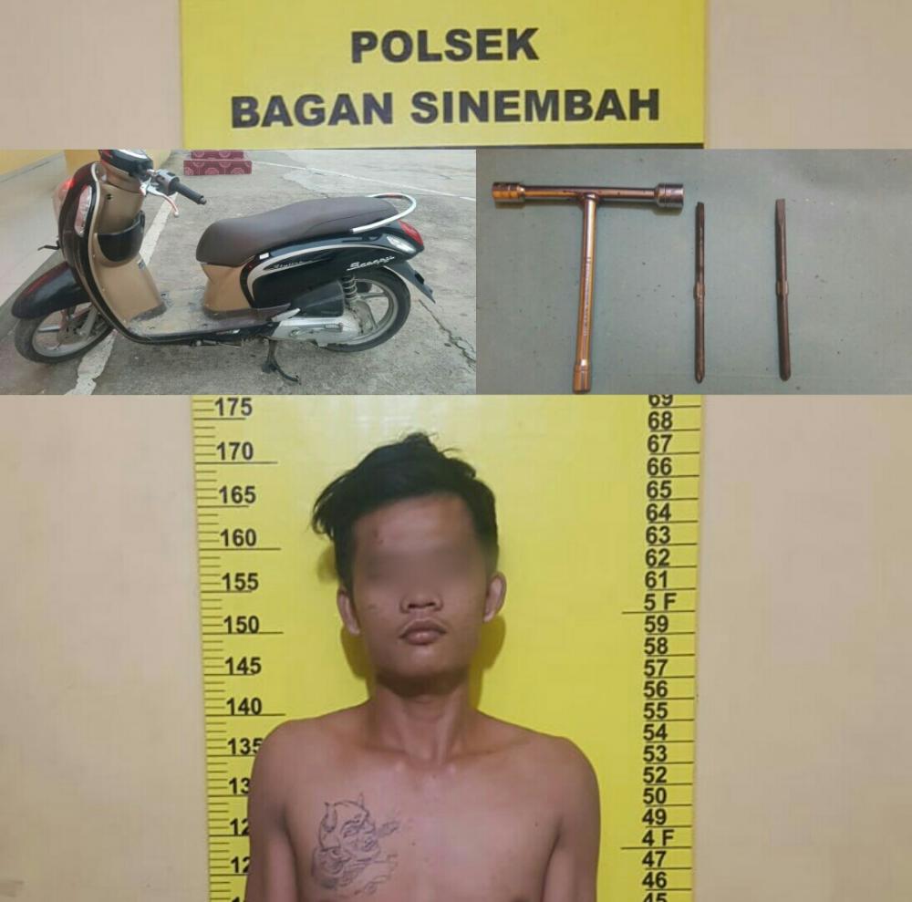 Hanya Hitungan Jam, Unit Reskrim Polsek Bagan Sinembah Ungkap Pelaku Curanmor