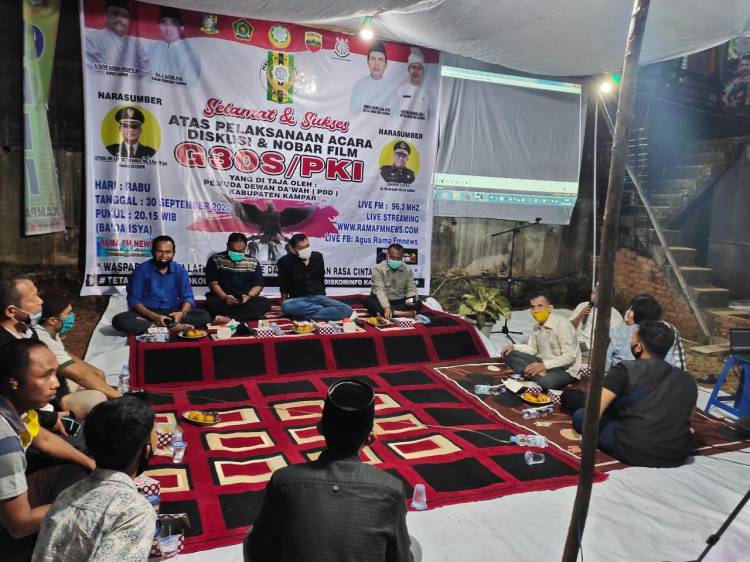 Acara Diskusi dan Nobar Film G30S/PKI yang Ditaja PDD Kampar Berjalan Sukses