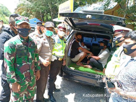 Petugas Pengamanan Terpadu Covid-19 Kuansing Tangkap Basah Dua Terduga Pelaku Tindak Pidana Narkotika