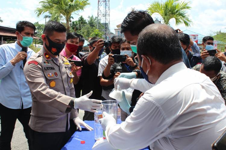 Polres Inhil Musnahkan BB Narkotika Jenis Sabu dan Pil Ekstasi