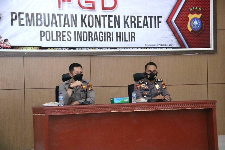 Polres Inhil Gelar FGD untuk Meningkatkan Kemampuan Personel Membuat Konten Kreatif