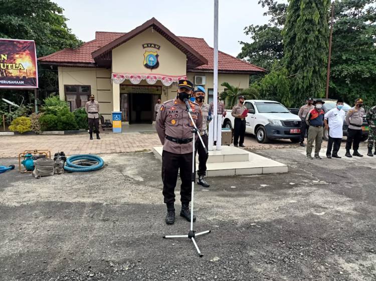 Polsek Pujud Gelar Apel Kesiapsiagaan Cegah dan Antisipasi Karhutla