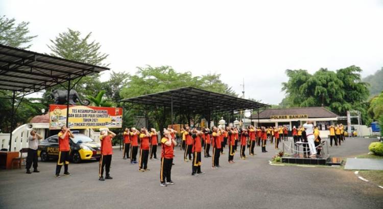 Jaga Stamina  Secara Berkala, Polres Banjar Gelar Kesamaptaan Jasmani