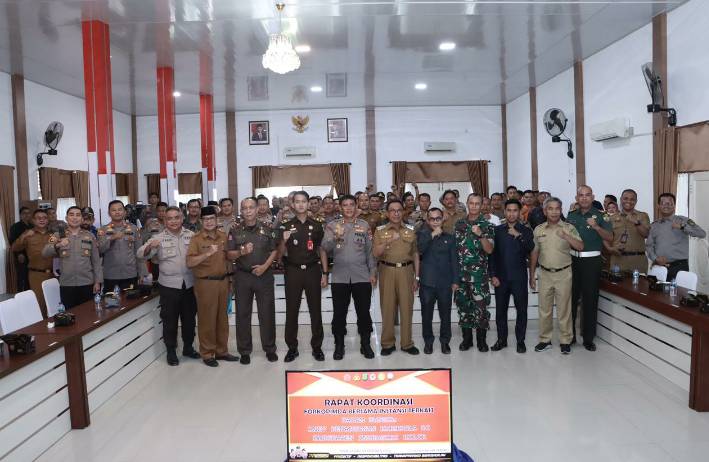Polres Inhil bersam Forkopimda Rapat Anev Penanganan Karhutla