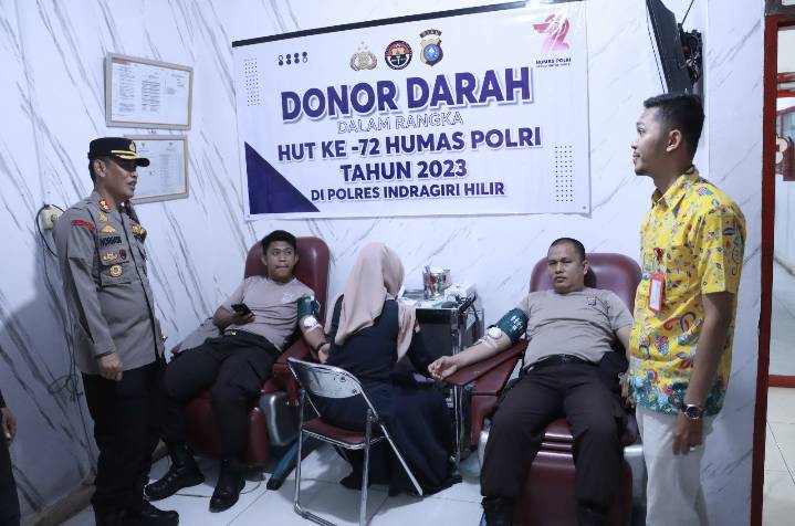 Polres Inhil Kumpulkan 36 Kantong Darah : Semoga Bermanfaat
