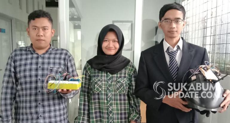 Tiga Mahasiswa Universitas NUSA Putra Melakuakan Penelitian Helm Cerdas untuk Keamanan Sepeda Motor Berbasis Internet of Thing (IoT).