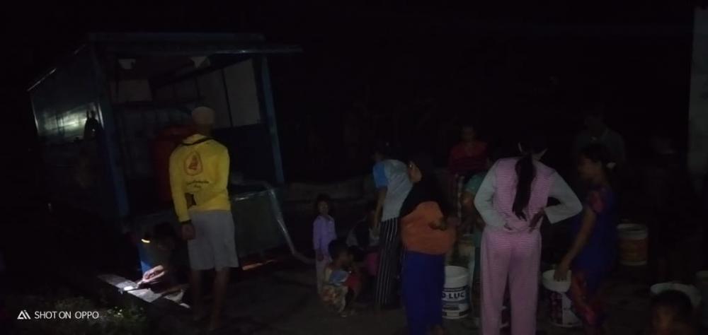 Warga Dapat Bantuan Air Bersih Dari Relawan Tagana Kabupaten Ciamis.