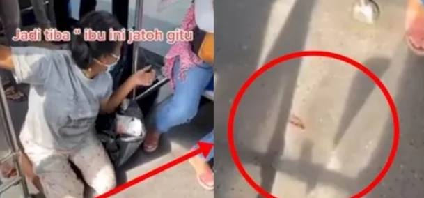Aneh Tapi Nyata,Ibu Jatuh Dalam Transportasi Umum Bukan Ditolong Malah Di Rekam